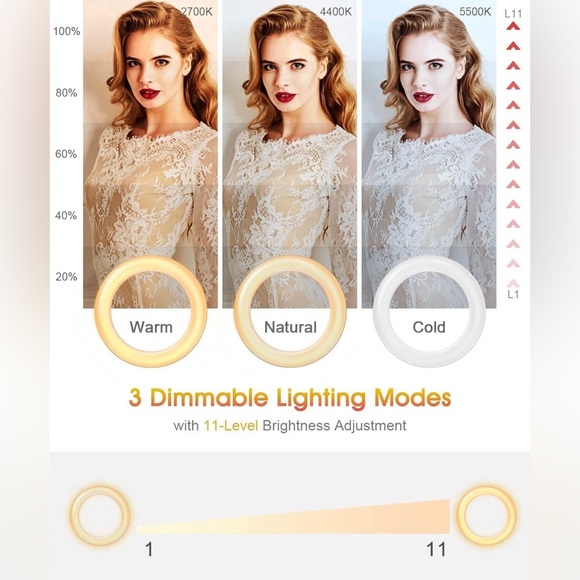 Selfie Ring Light with Clamp Mount - Picture 6 of 7